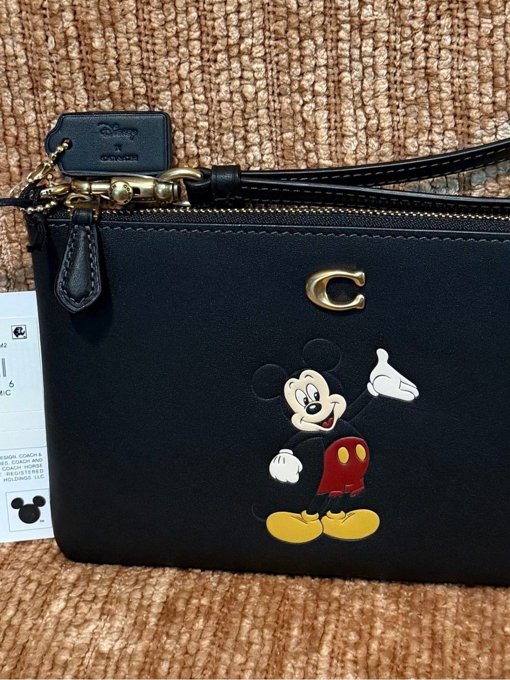Disney X Coach Essential Small Wristlet With Mickey Mouse. #CDM65